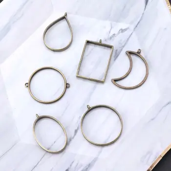 

10Pcs Geometric Hollow Pressed Flower Resin Blank Frames Pendant Jewelry Making Jewelry Findings