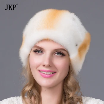 

Real Mink fur hats winter women fur cap New fashion Mink fur hat Russia good quality elegant hat