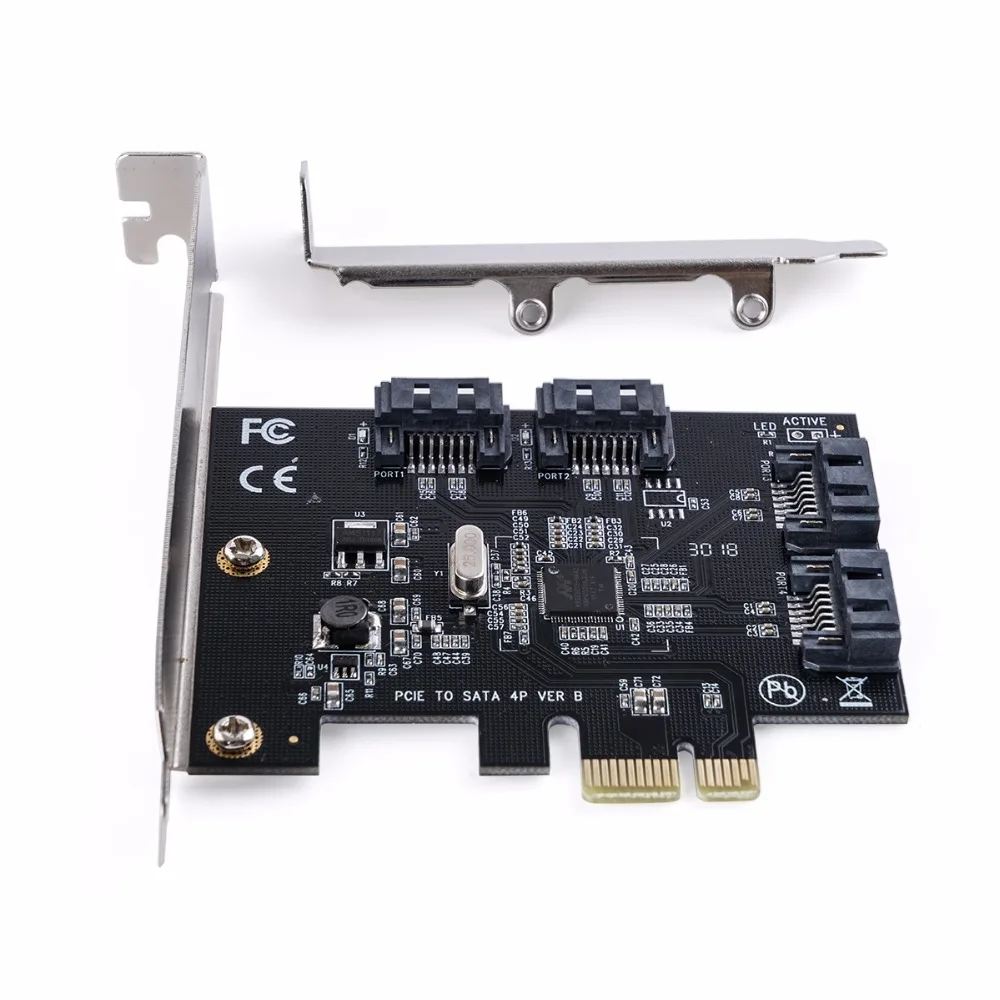 ORICO Puerto 4 SATA3.0 PCI-E tarjeta de expansión PCI-E X1 a SATA3.0 añadir tarjeta Compatible con PCI-E X1... x4... X8... X16 apoyo 6 Gbps