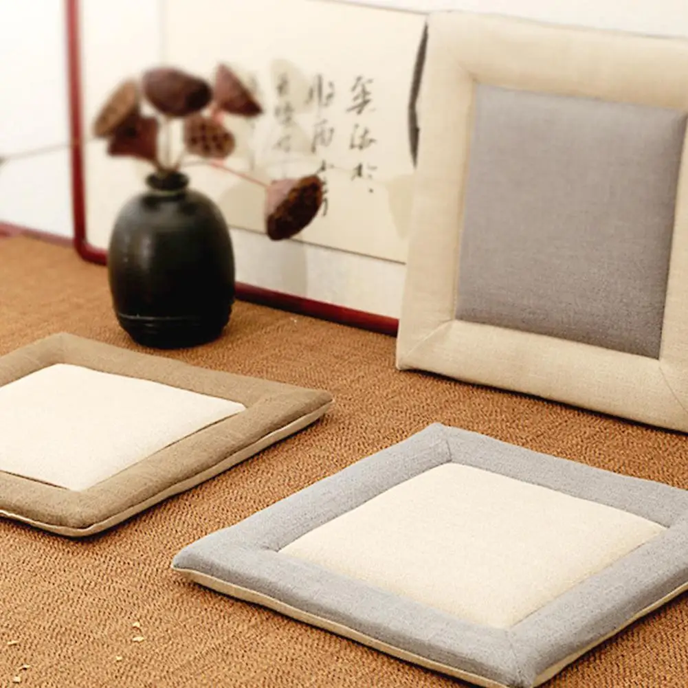اليابانية نمط بسيط الكتان بلون المنزل وسادة كنبة مكتب ديكور وسادة كرسي وسادة مقعد مخدة كرسي 4 ألوان 40
