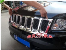 chrome front grille vent hole frame trim cover insert for JEEP Compass 2011-2014 chrome front grille vent hole frame trim cover insert for JEEP Compass 2011-2014