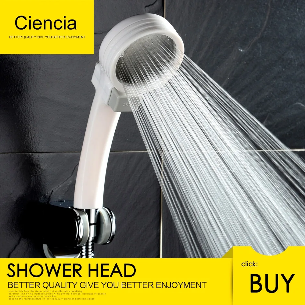 Free Shipping Withe Handheld Shower Head with On/Off Switch, Shower