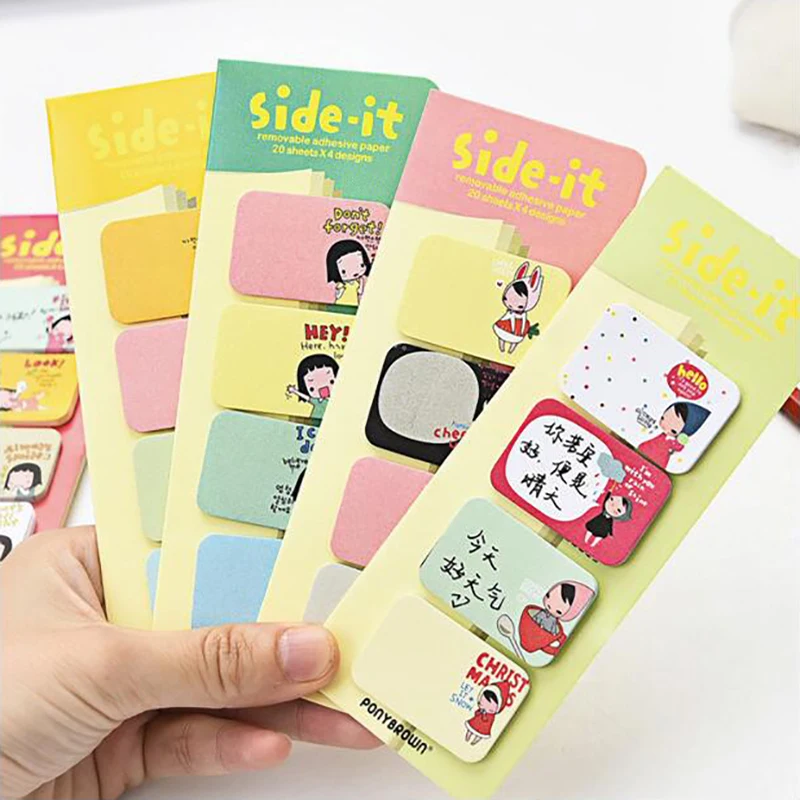 

Colorful Cartoon Girl Series Self-Adhesive Memo Pad Sticky Notes Adhesive Office Stationery and School Supplies 1PCS
