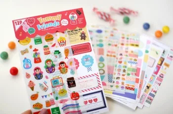 

(12sheets/bag,10bags/lot) Yummy Friends Lovely Doll Stickers Decoration Sticker set For Party Favor Gift Bags