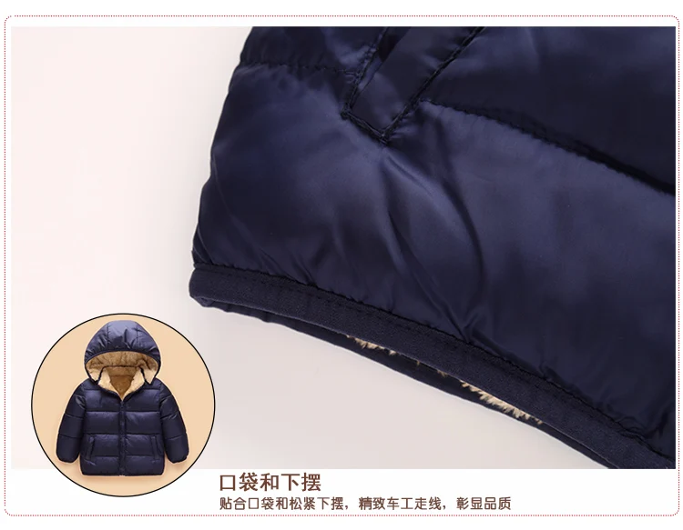 Зимняя теплая одежда для маленьких мальчиков, Детская куртка и пальто, верхняя одежда с искусственным мехом и капюшоном