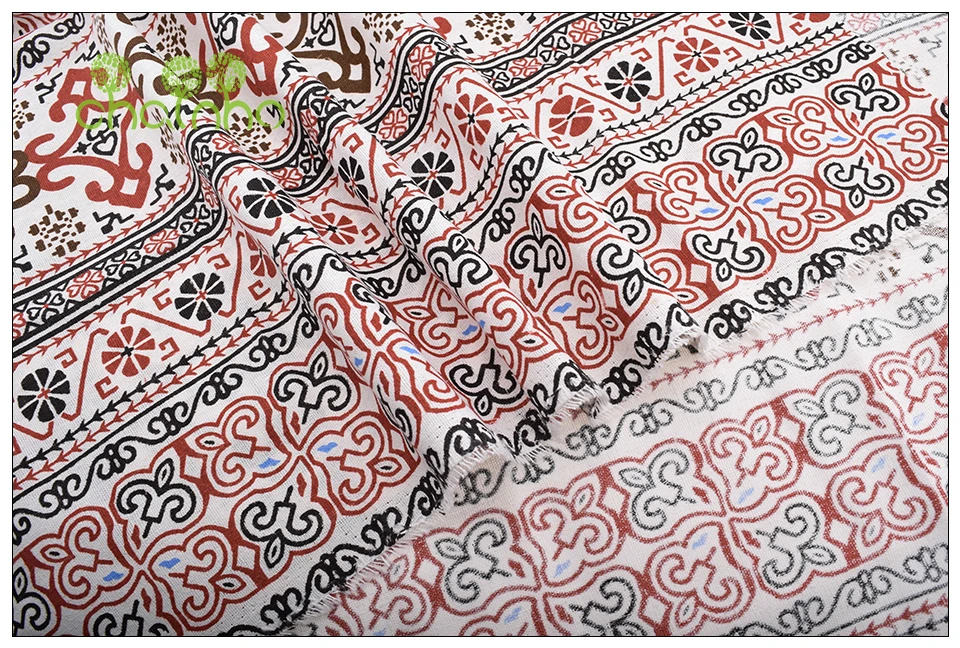 Chainho хлопковая льняная ткань с принтом для лоскутного шитья/шитья своими руками/скатерти для дивана/Чехлы для мебели/материал для подушек