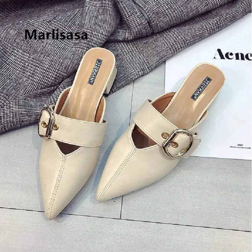 

Marlisasa Women Fashion Black Pu Leather Pointed Toe High Heel Pumps Lady Casual Slip on High Heel Shoes Zapatos Mujer F2391