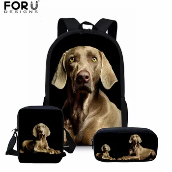 

FORUDESIGNS 3D Cute Vizsla Dog Print Schoolbag Set,School Bag for Boys Girls,Kawaii Primary Student Kids Bookbag Mochila