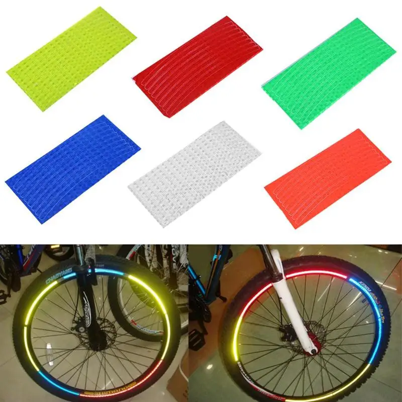 ПВХ велосипед велосипедный мотоцикл колесная шина светоотражающие наклейки полоса Декаль лента безопасности