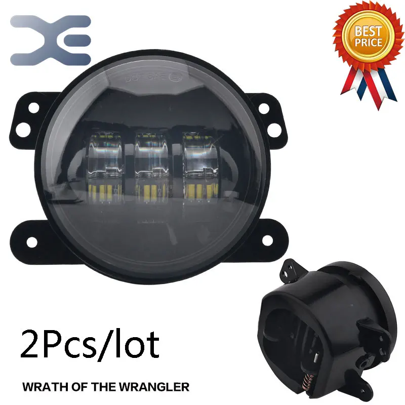 

2Pcs Lot 4 inch LED Front Fog Lamp For Jeep Wrangler 30W LED Modified Lamp White Light Fog Lamp Assembly
