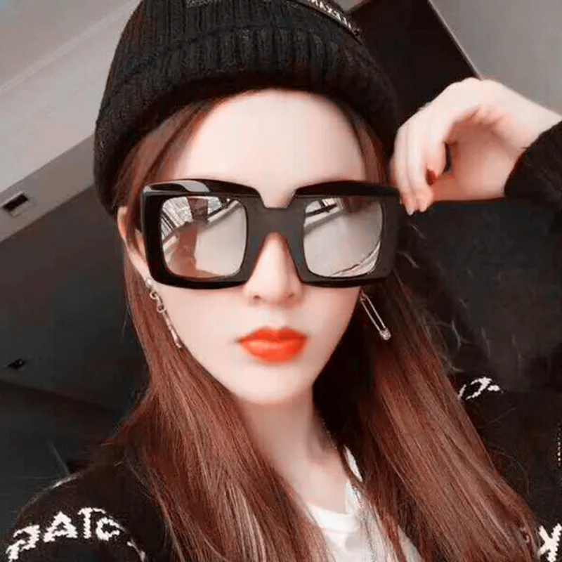 

Zonnebril Dames Sunglasses Shade for Women Big Frame Square Vintage Retro Sun Glasses Brand Designer Oculos De Sol Feminino G57