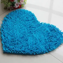 Cheveux longs amour en forme de coeur tapis de porte de tapis de sol tapis de fiber de Superfine