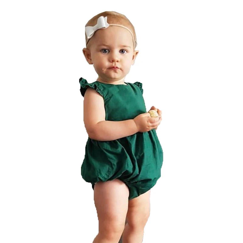 dark green baby girl dress