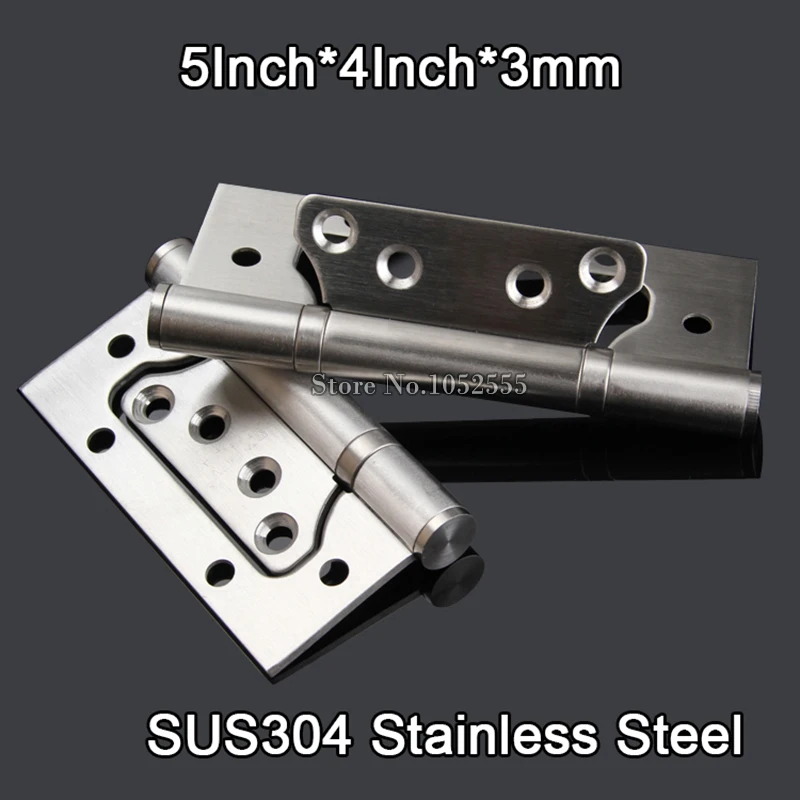 

4PCS Hot 5" SUS304 Stainless Steel Door Hinges Brushed Extra-thick Smooth&Quiet Mute Bearing Door Hinges Furniture Hardware