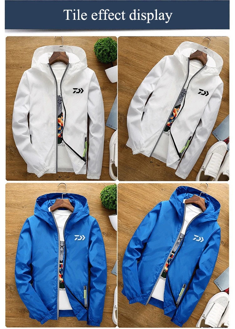 DAIWA S-6XL Breathable Fishing Jacket Outdoor Couple Windbreaker Fishing Clothes for Hiking Camping Clothing Light Fishing Coat