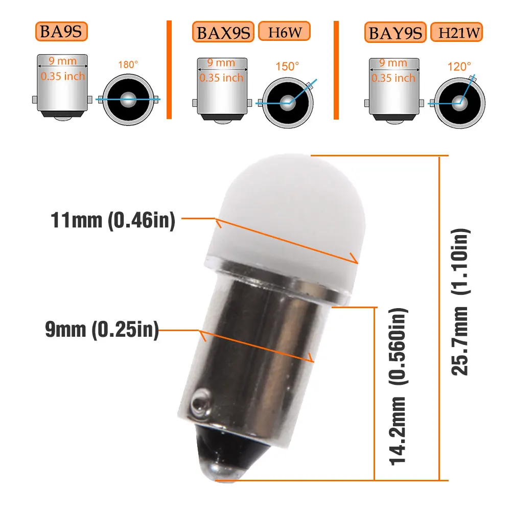 Пара автомобильных ламп BA9S R5W R10W BAX9S BAY9S H21W H6W светодиодный фонарь для номерного