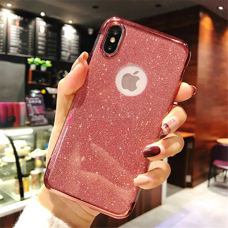 

Case For iPhone X XR XS Max 7 8 6 s 6s Plus Case Silicone Bling Cases For iphone SE 5 5S Luxury Glitter Bling Phone Cover