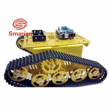 

Wireless RC T300 Robot Tracked Crawler Car Controlled by Compatible Arduino by APP