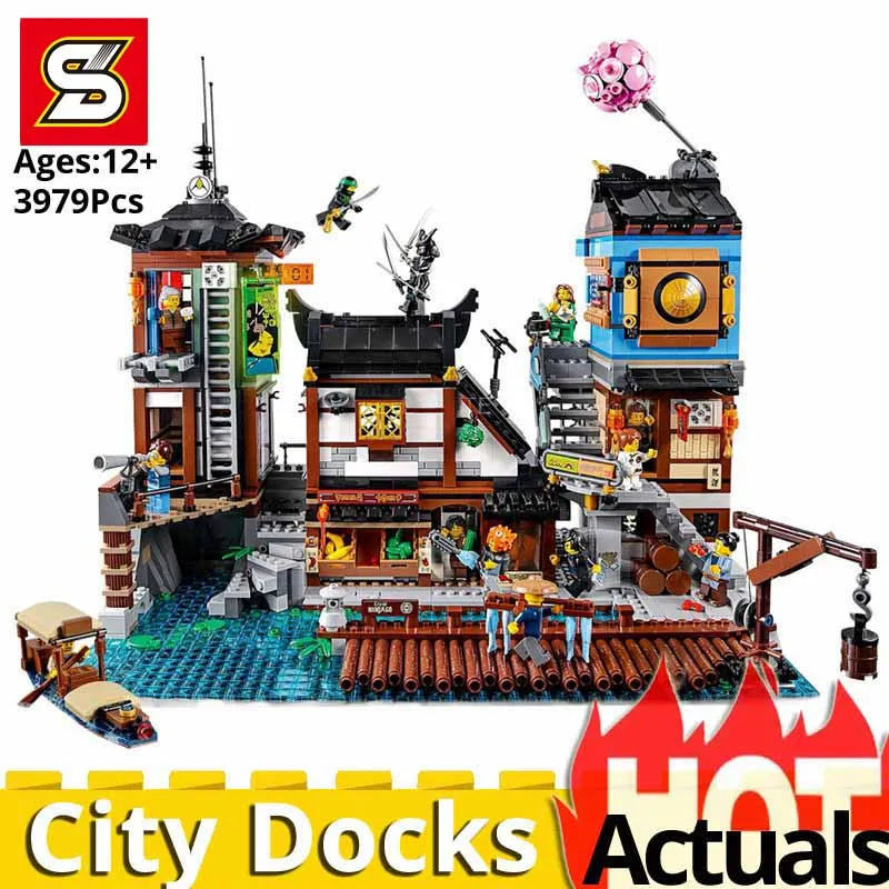 

NEW LegoINGlys Ninjagoes city Docks Toys for Children house set Model Building Blocks Bricks Kits Educational DIY birthday Gifts