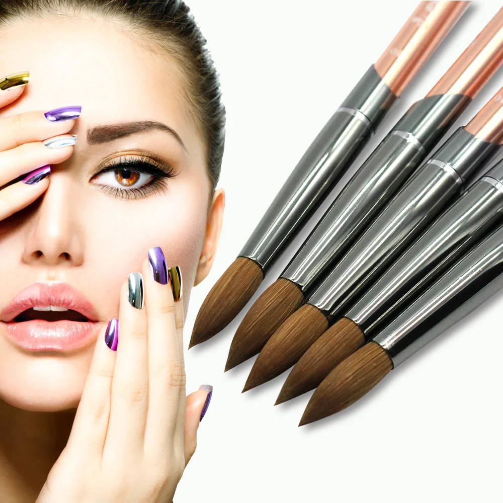 Ceny Eval pędzel 100% czysty Kolinsky Sable szczotka do paznokci żel UV tipsy akrylowe pędzelek artystyczny zestaw narzędzie do paznokci