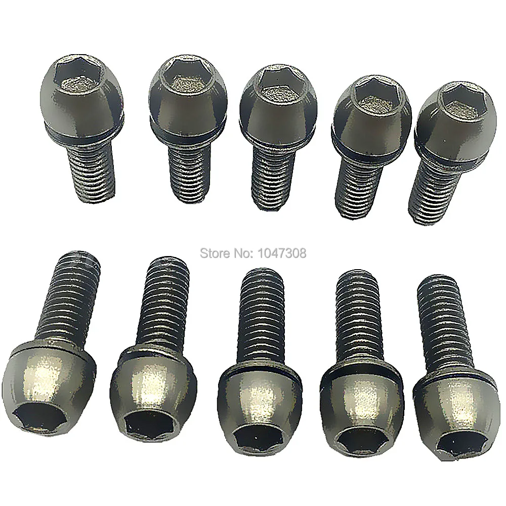 10pcs Mountain Bicycle Bike M6x18mm Bolts Allen Hex Tapered Head Bolts