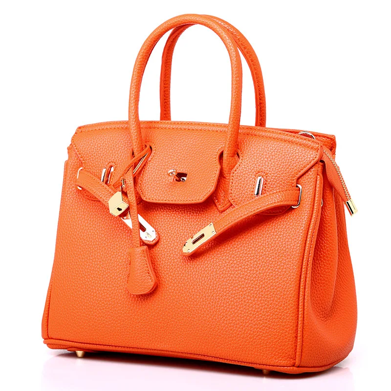 

Large Capacity Casual Totes Litchi Platinum Bag High Quality Women Leather Handbags Famous Designer Solid Shoulder Bags