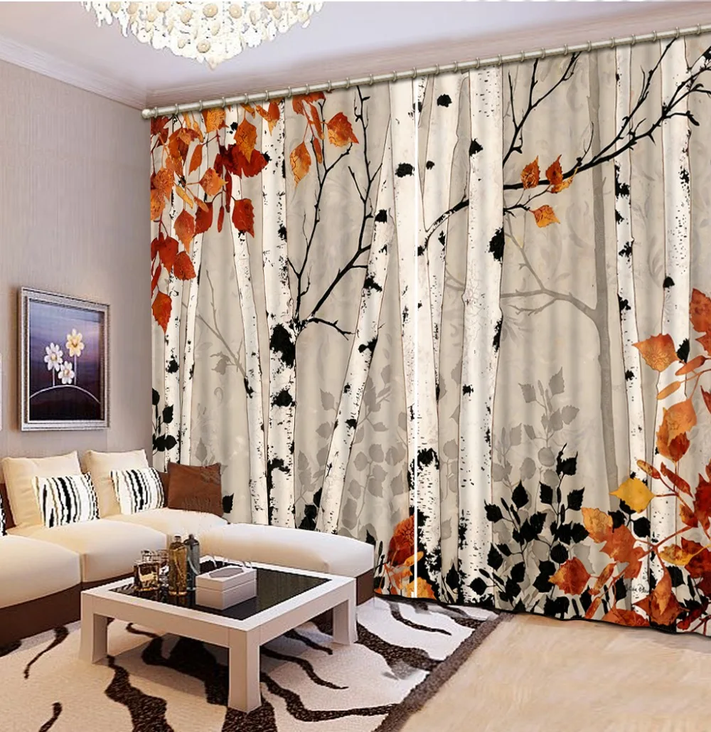 

Forest 3d curtains 3D Window Curtains For Bedding room Home Decoration Factory diret sale