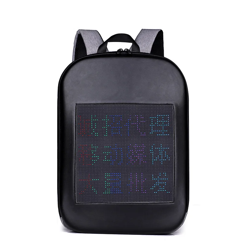 

WIFI English Edition Backpack Unisex Male Light-emitting Backpack Shoulder Outdoor Intelligent LED Screen Computer bag