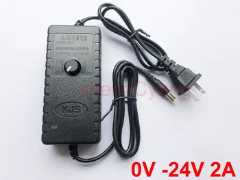 

100PCS adjustable ON/OFF adapter DC0V-24V 2A Adapter of voltage3V/4.5V/5V/6V /9V /13.5V/15V18 -24V 2A 48W power supply adatper