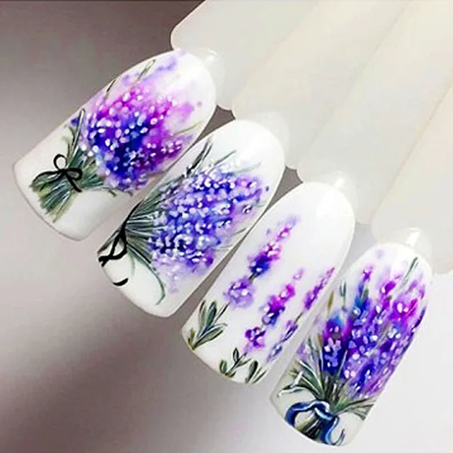 Lavender Nail Stickers On Nails Blooming Flower For Lavender Nail Stickers On Nails Blooming Flower For Art Water Transfer