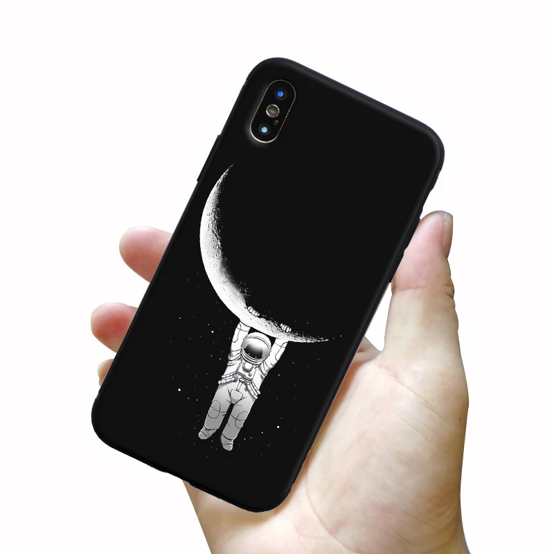 Матовый чехол для iPhone 7 6s 8 Plus XS MAX XR Мягкий силиконовый Звездная ночь SE 5S 5 X чехлы