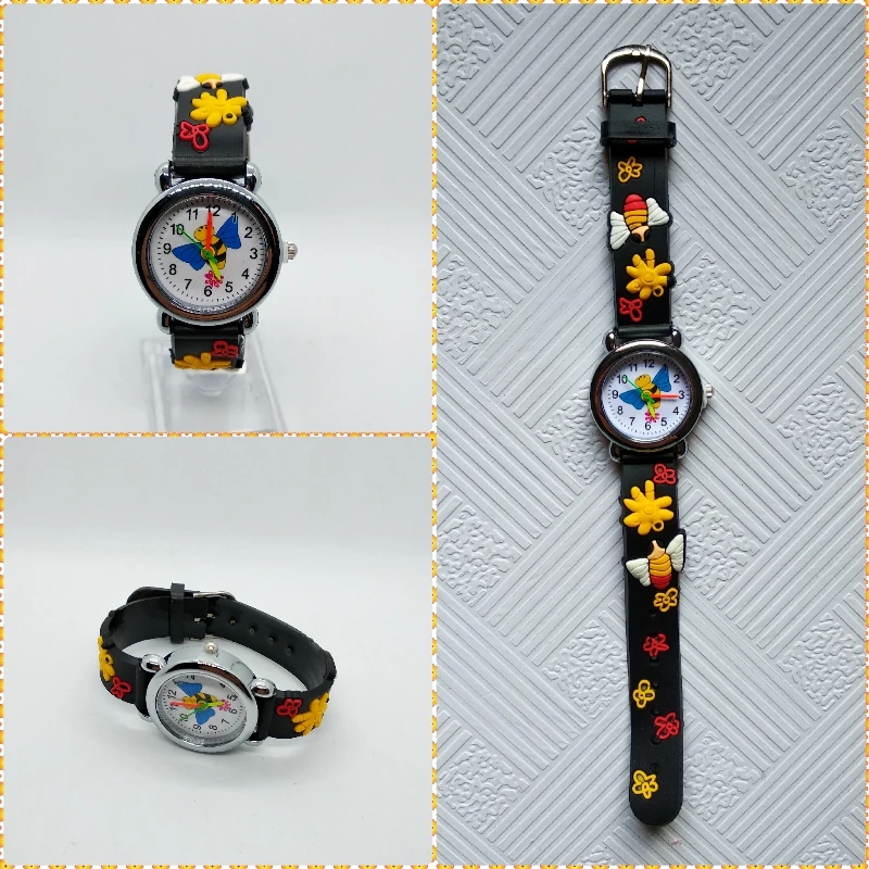 Детские Кварцевые часы с милым Рисунком бабочки, аналоговые детские часы для мальчиков и девочек, студенческие часы, подарок, Relogio Feminino