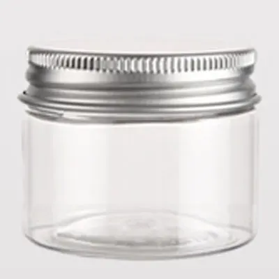 100G Clear Alu 24 шт. X 100 г 150 г 200 г 250 г Пустые контейнеры для упаковки косметики с винтовыми колпачками бутылка из пищевого пластика чайник жестяная банка для конфет - Color: 100G Clear Alu