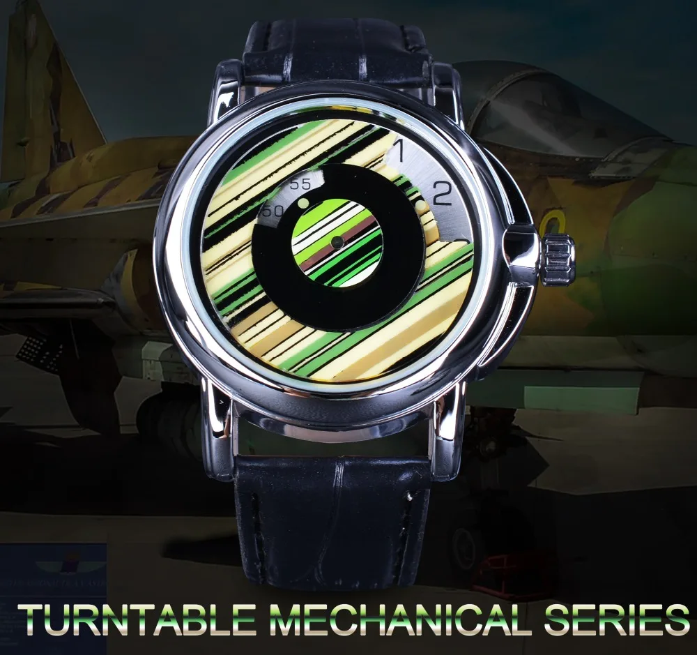 Forsining 2017 ملون الأخضر الهاتفي camoufl ديسكفري سلسلة clcok ماركة فاخرة التلقائية الميكانيكية المعصم ووتش رجالي ساعات الأعلى