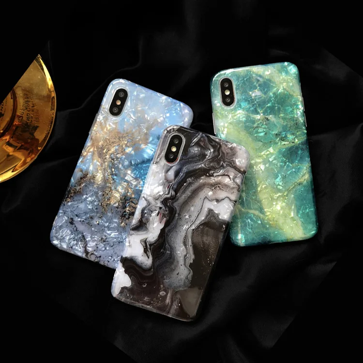 

Marble IMD Soft TPU Phone Case For iPhone 7 8 Plus Dream Shell Pattern Cases For iPhone XR XS Max 7 6 6S Plus Cover