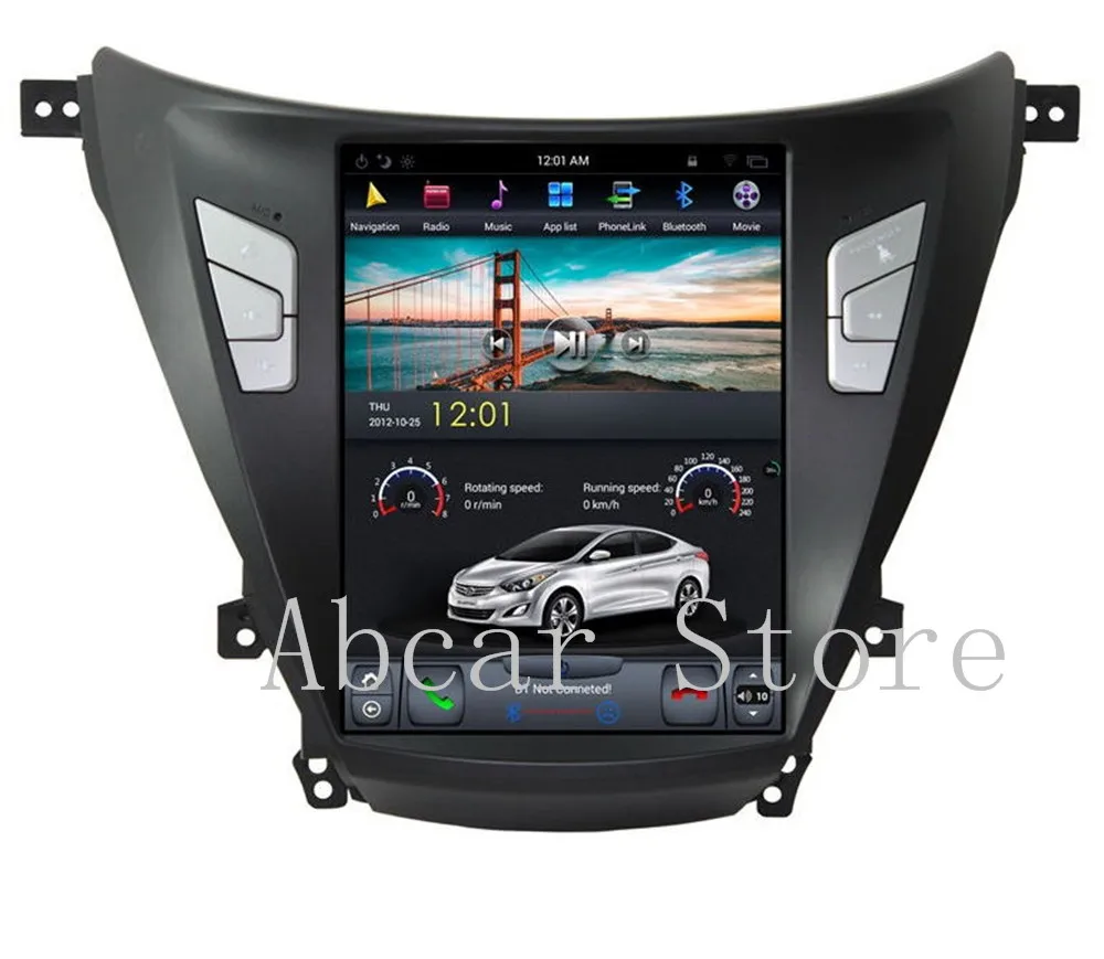 

10.4'' Tesla style Android 8.1 Car dvd player GPS Navigation For Hyundai Elantra 2012-2016 stereo radio headunits IPS PX6 HDMI