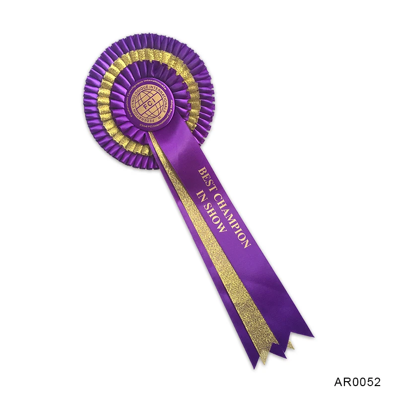 

Wholesale Printed Custom Logo Award Ribbon Rosette Horse Ribbon For Horse Race