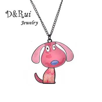

Pink Puppy Necklace Women Trendy Long Chain Alloy Pendant Jewelry For Girl Statement Charm Accessories Party Gifts 2019 Hot Sale