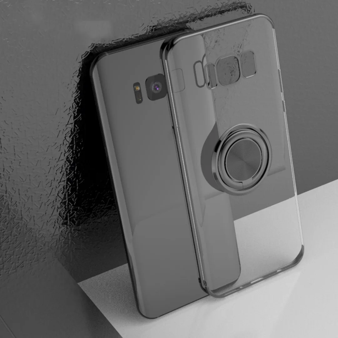 Luxury Car Bracket Soft TPU Ring Holder Stand Phone Case Back Cover for Samsung Galaxy Note 9 S8 S9 plus S10 Plus S10e Fundas
