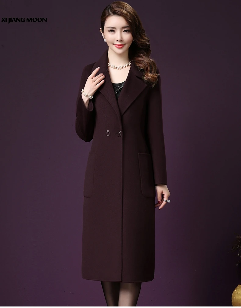 Femmes Colour Haute Tranchée Caramel bourgogne De Trench Laine Nouvelles 2018 Manteau Moyen R256 Mélanges Et Printemps Période camel Mode Qualité Long D'âge Automne Hxqww1IvnR