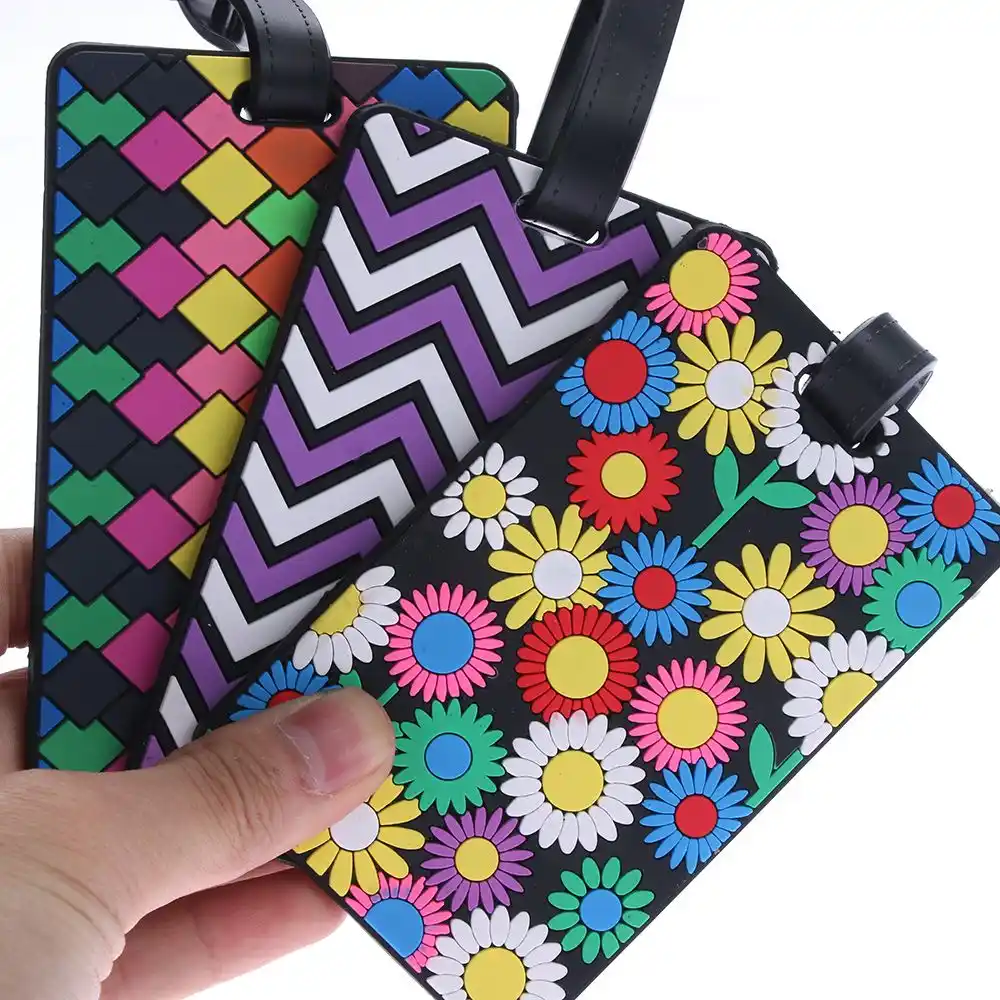flower luggage tag