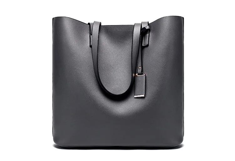 MJ Women Tote Bag Leather Big Bag Female Simple Handbag Large Capacity Shoulder Bags Bucket Women Composite Bags Shopping Tote (14)