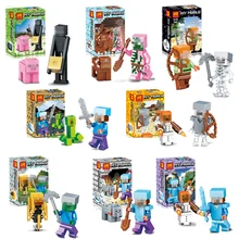 Elsadou 8 pçs/set Minecraft Steve Jogo Juguetes Brinquedos Mini Modelo Figuras de Ação