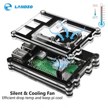 Официальный Raspberry Pi 3B+(плюс) чехол/9 слоев акриловый чехол с охлаждающим вентилятором для Raspberry Pi 3 Model B