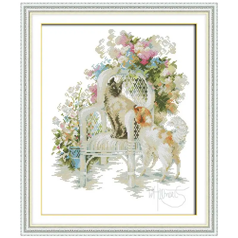 Набор для вышивки Кот и собака 11CT 14CT|cross stitch 11ct|counted cross stitchcross |