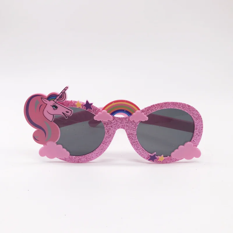 Забавные радужные вечерние солнцезащитные очки в форме единорога, вечерние очки в форме маски, реквизит для фотосессии, свадебные принадлежности, украшения для детской вечеринки - Цвет: pink