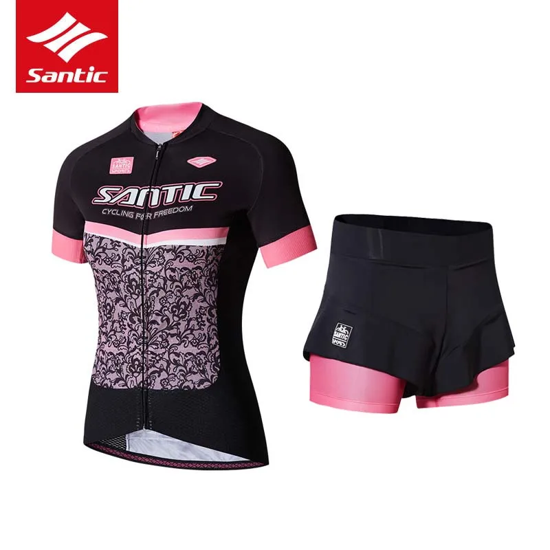 

Santic Cycling Jersey Set 2018 Women Summer Breathable Road Bike Jersey Quick Dry Bicycle Clothes Suit Ropa Mallot Ciclismo