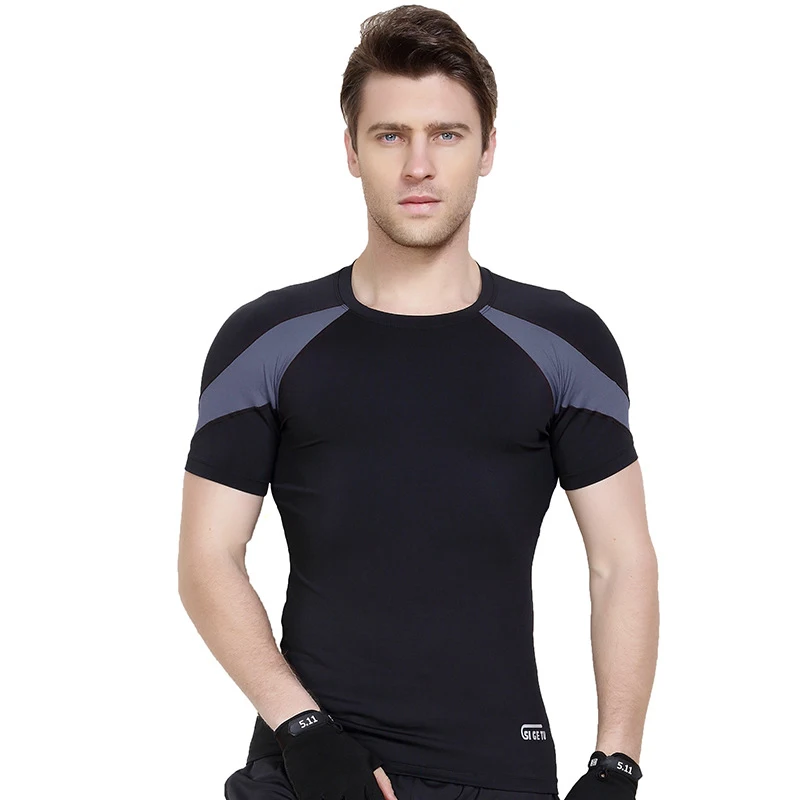 Men's High Elasticity Fast Drying Tight Breathable Short Sleeve T shirt ...