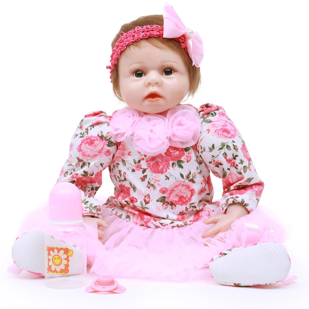 

55CM Reborn Baby Doll Realistic Soft Silicone Reborn Babies Girl Action Figure Toys Adorable Kids Brinquedos Toy Birthday Gifts