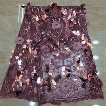

2019 Latest French Lace Fabric 2019 High Quality Wedding African Lace Fabric With Sequins For Nigerian 3d Lace With Beads